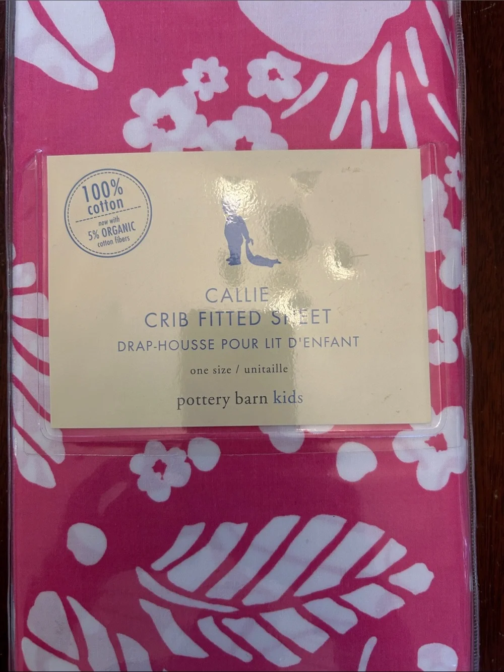 Pottery Barn Kids Pink & White Floral Fitted Crib Sheet - Callie Design NWT